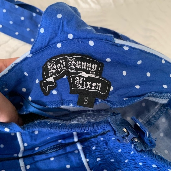 Hell Bunny Blueberry Swing Dress polka dots - small - Picture 6 of 10